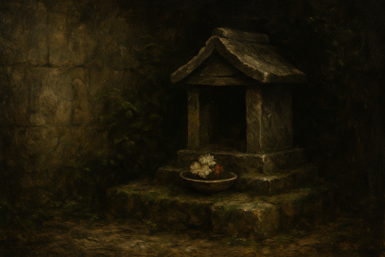 Small stone hokora in a traditional Japanese garden – 屋敷神と土地に宿る見えない守り手