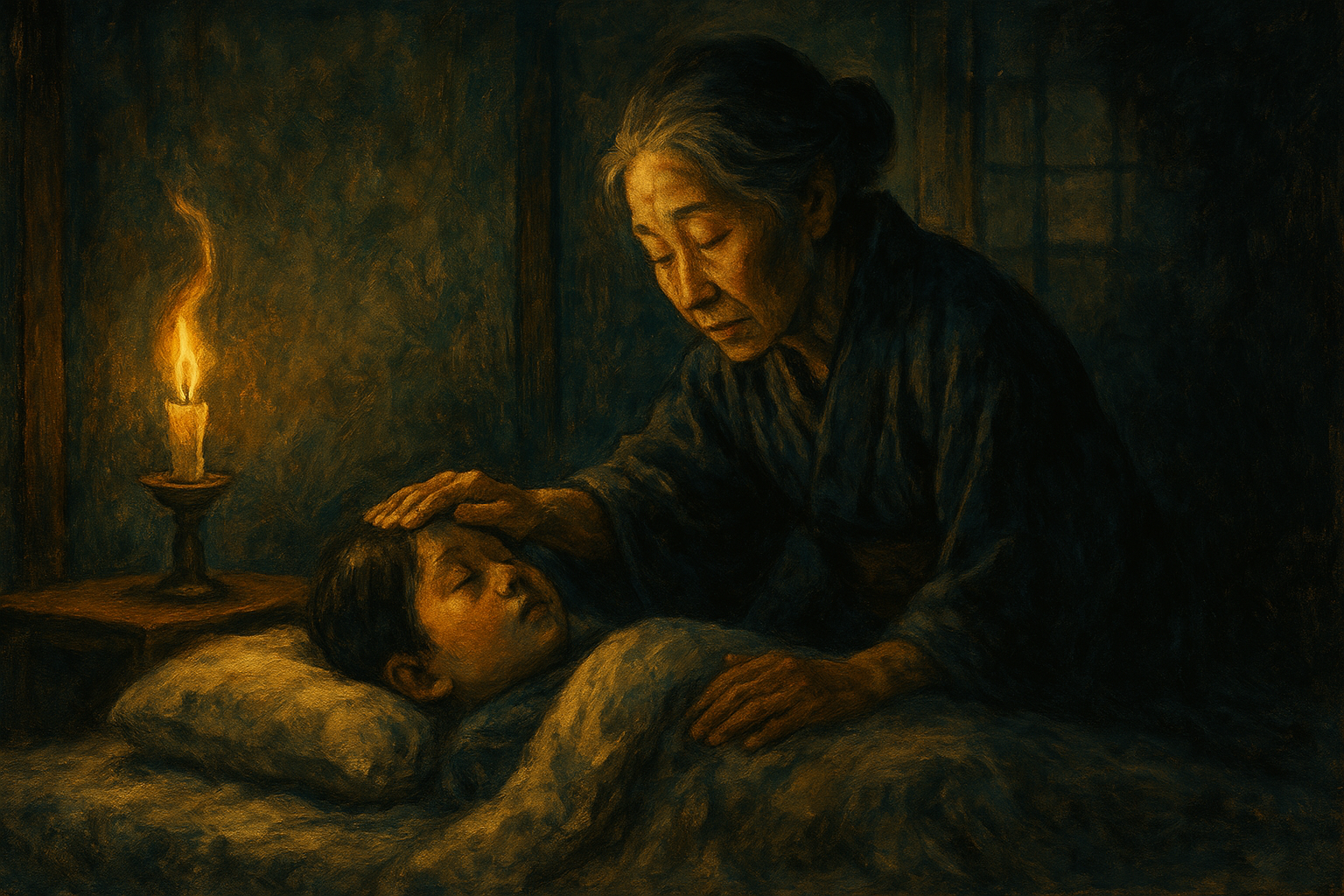 Japanese folklore of sleep charms – A grandmother’s hand as nighttime talisman. 夜を祈りで越える、日本の『まじない』文化と祖母の手の記憶。